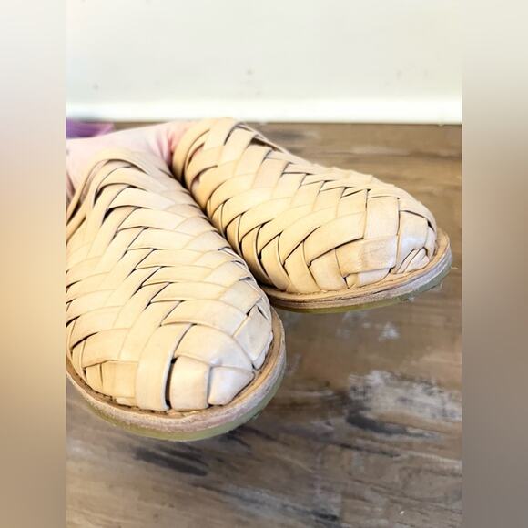 Palapa comala mule leather woven mule neutral minimalist st Agni flat summero - Picture 6 of 8